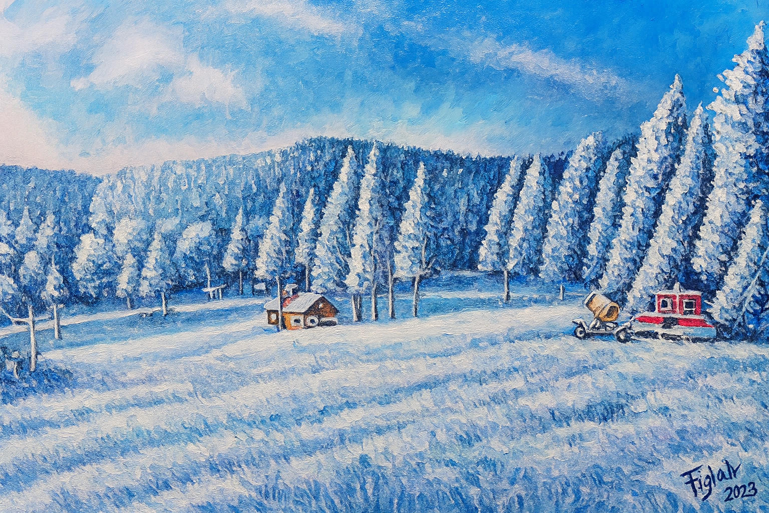 Ski Zahura Winter by Janko Figlar